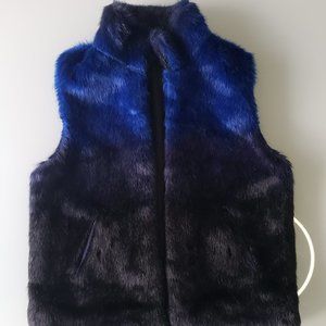 Cejon Faux Fur Vest, S, Black/Blue